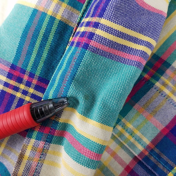 Daniel Cremieux Mens XL Plaid Short Sleeve Button Down Shirt Cotton Casual - Picture 10 of 11